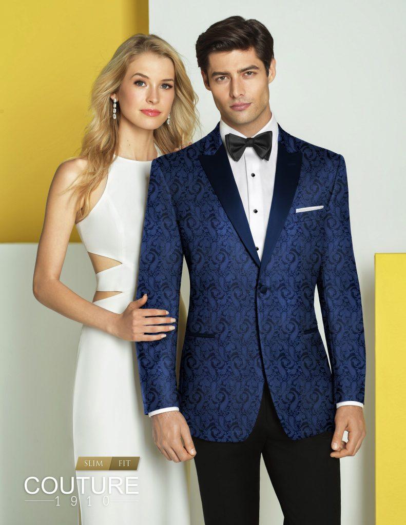 Navy Paisley Chase Tuxedo Dallas Wedding Tuxedo Rental & Suits Rental