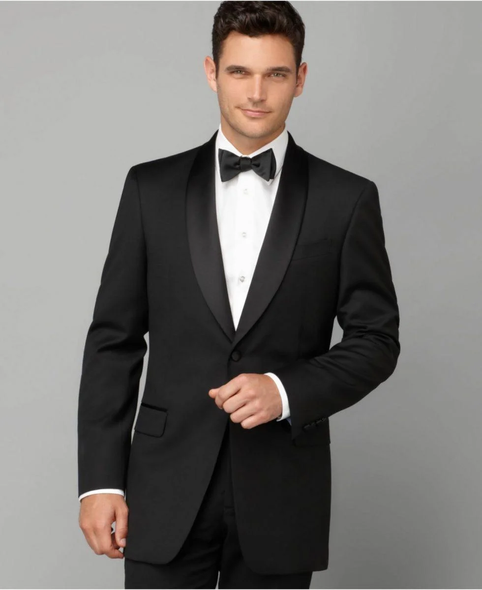 Black shawl lapel tuxedo