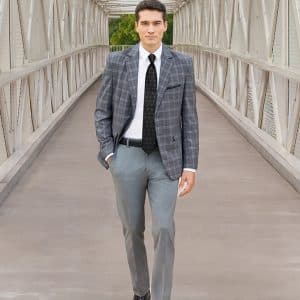 Grey Metro Plaid Sportcoat